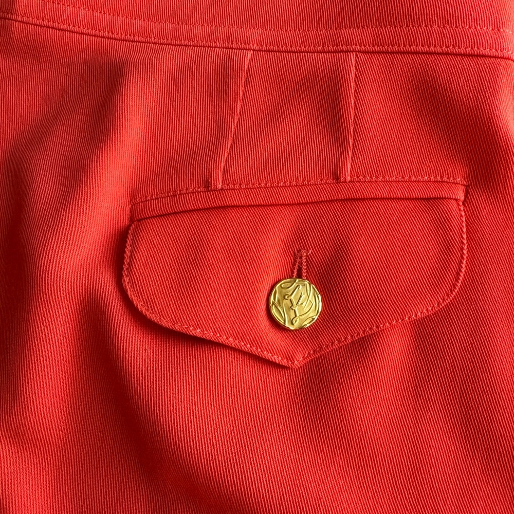Vintage Escada Margaretha Ley Red Wool High Waist Designer Pants EU 42 - Picture 8 of 13
